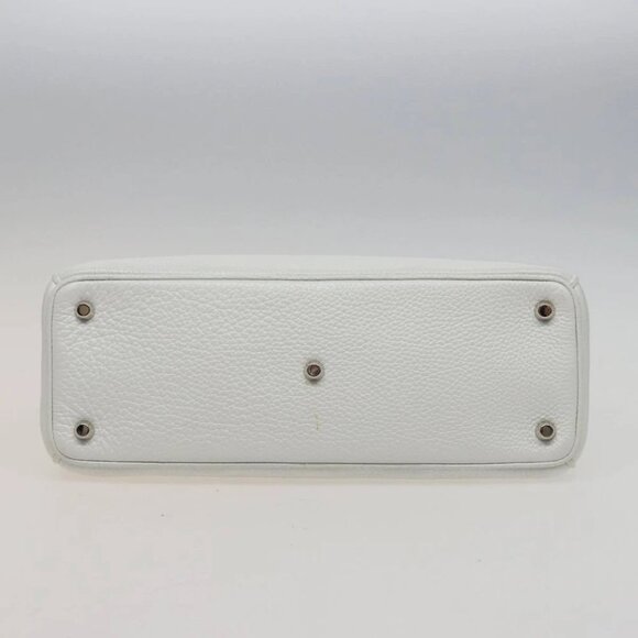 Christian Dior Diorissimo Hand Bag Leather 2way White Auth am6412AV - Picture 6 of 15